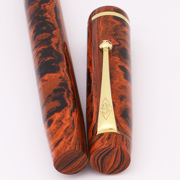 Conway Stewart 286M Fountain Pen (1930s) - Mottled Red Hard Rubber